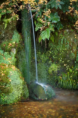 Waterfall in the garden of the Silver Pavilion, Kyoto