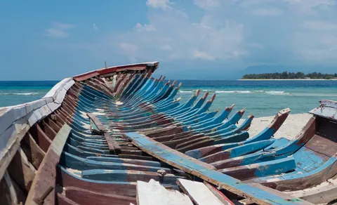 Boat Skeleton on Gili Trawangan