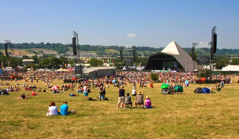 Pyramid Stage on a Sunny Morning