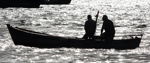 Silhouette of a fishing boat