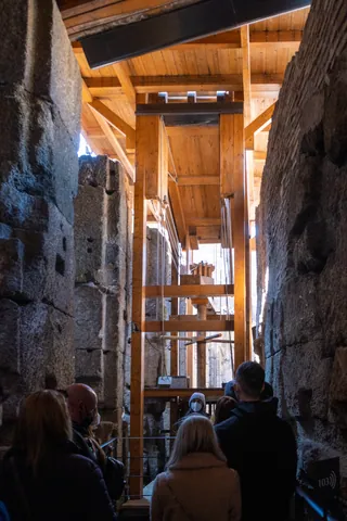 Reconstruction of an ancient elevator under the Arena floor, the Colosseum