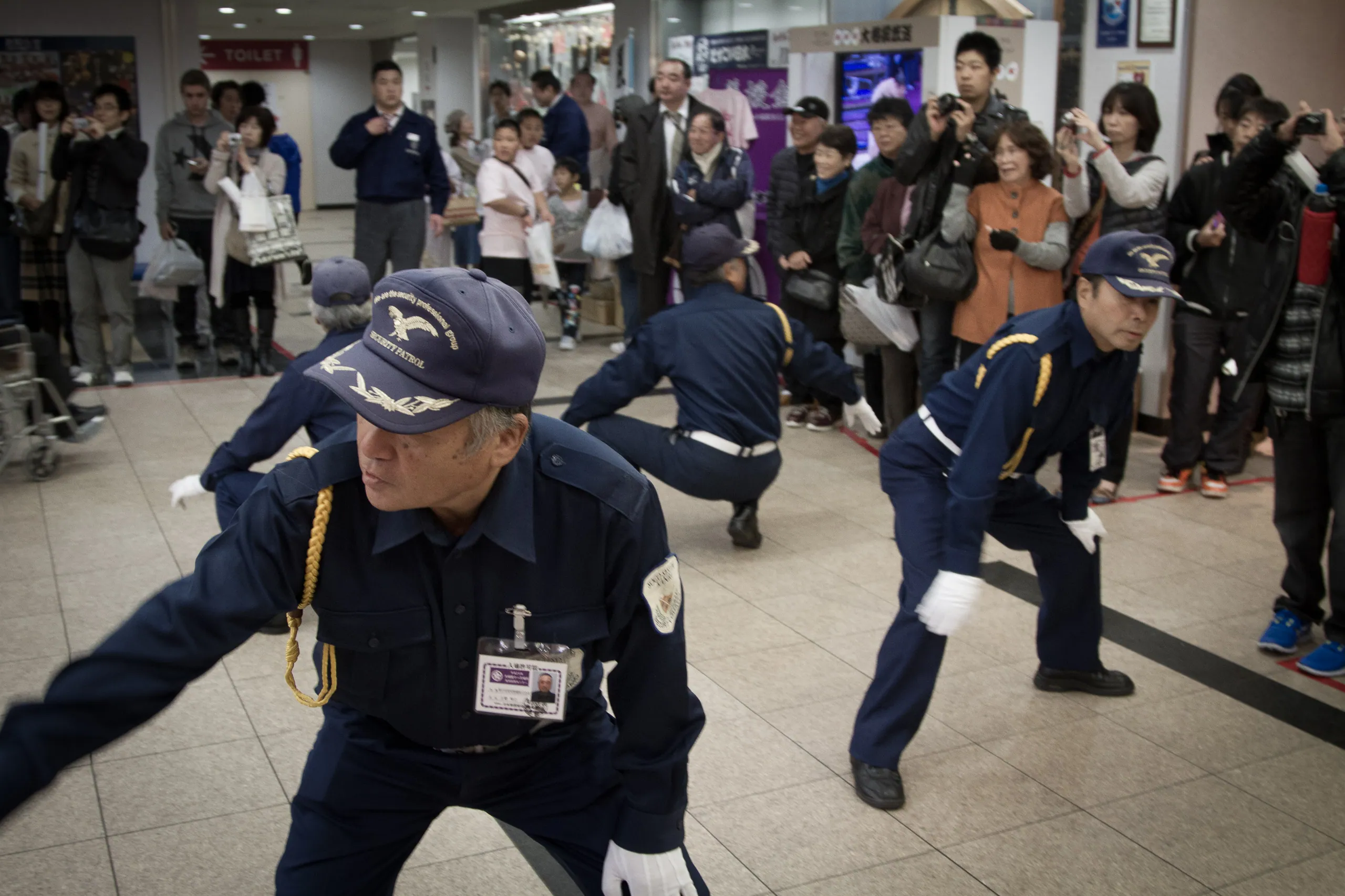Preparing for entrance of a Sumo Rikishi, Fukuoka Kokusai