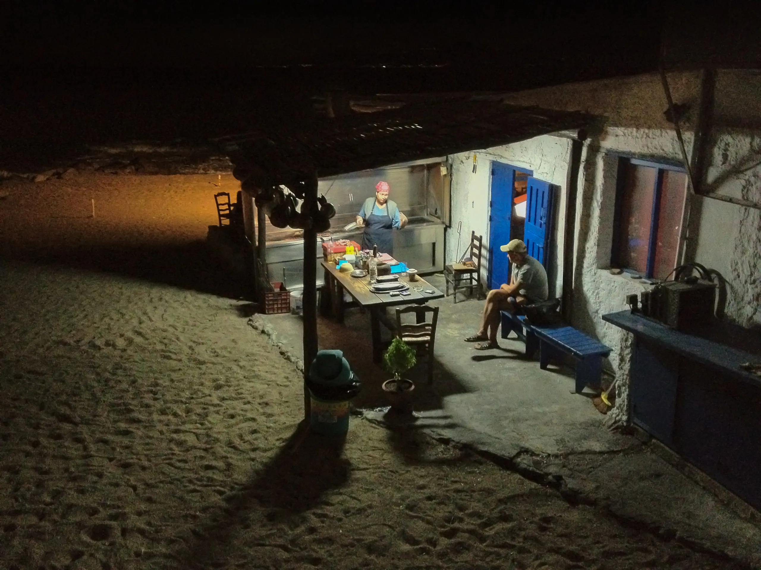 Kitchen of Niko's Taverna, Mykonos
