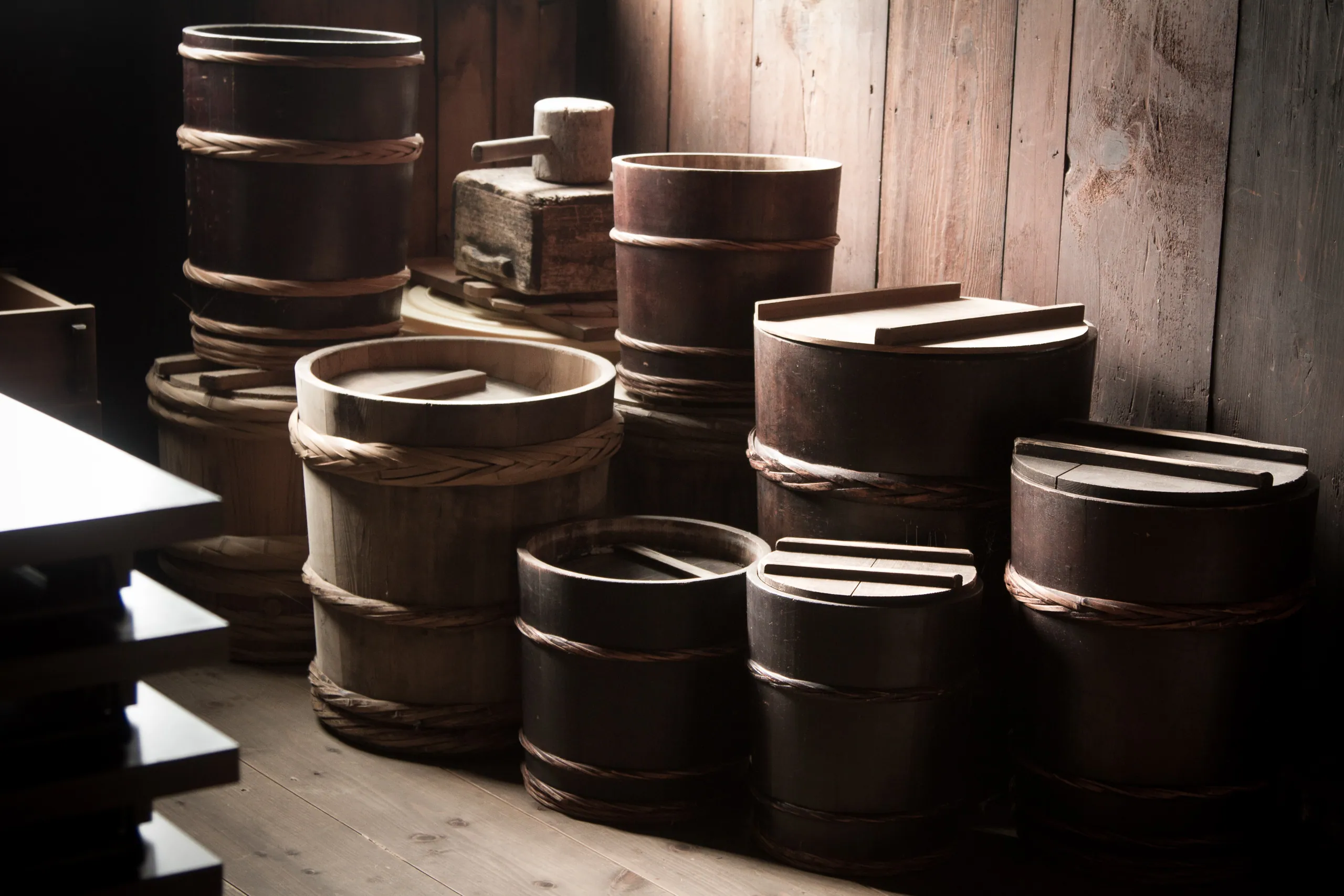 Traditional baskets in Gassho-zukuri farmhouse, Ogimachi, Shirakawa-go