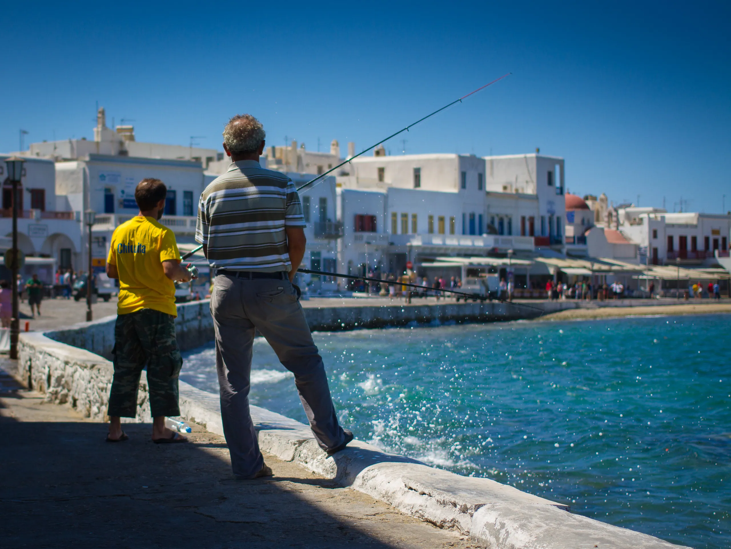 Harbour fishing, Mykonos Town