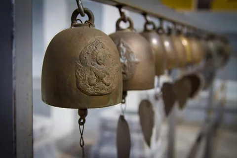 Prayer Bells at Wat Traimit Temple, Chinatown, Bangkok