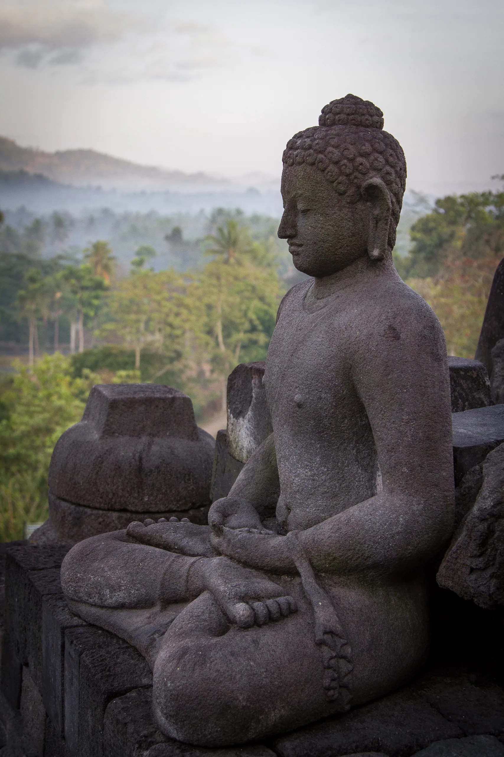 Buddha and Valley, Borobudur