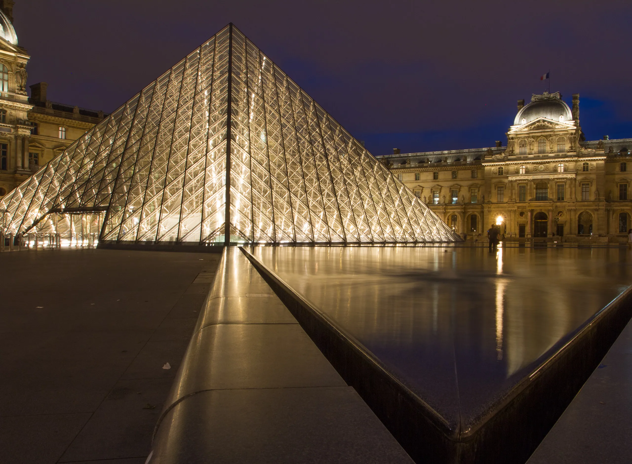 Louvre Pyramid at Night