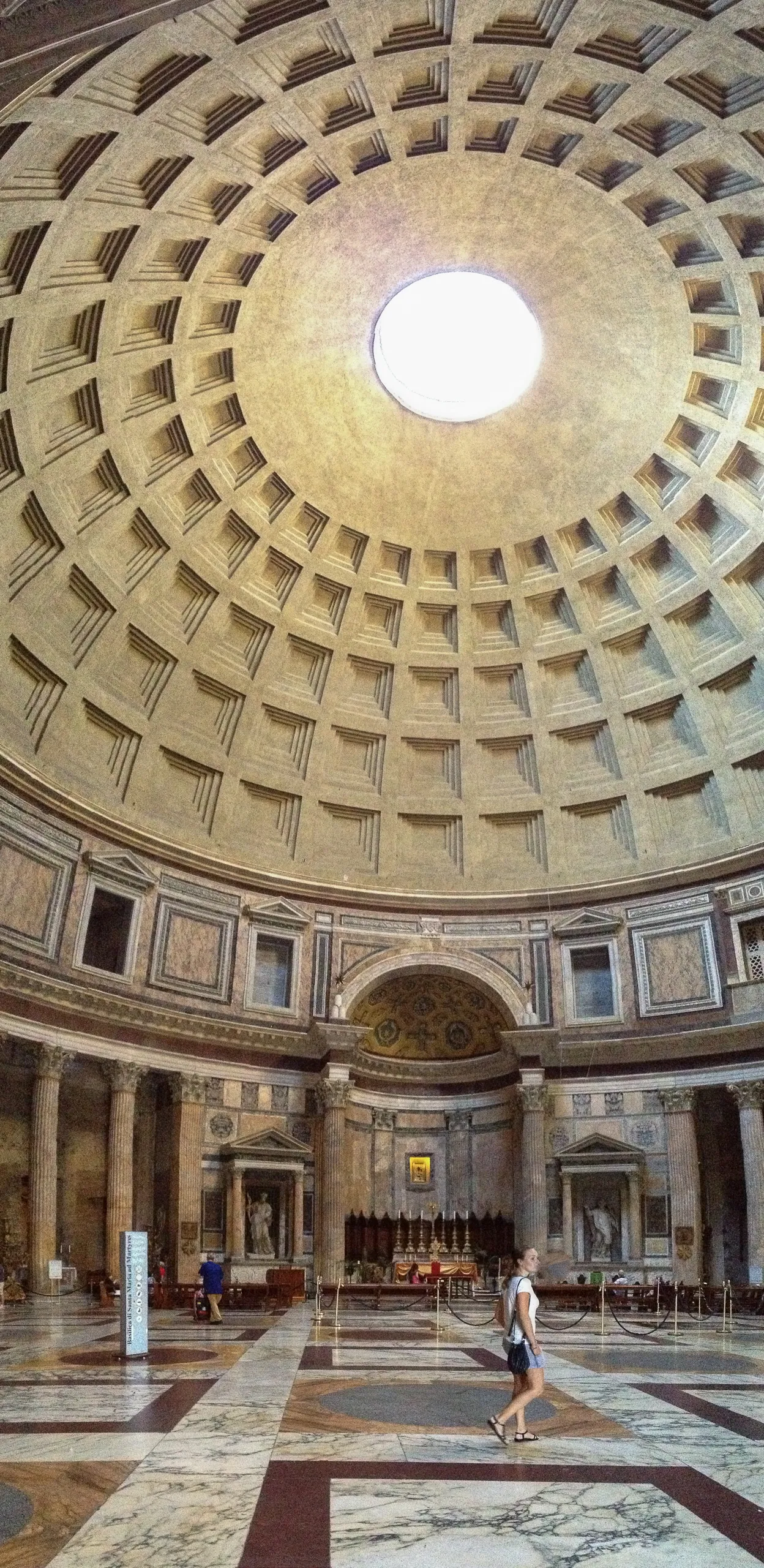Vertical panorama of the Rotunda of the Pantheon, Rome