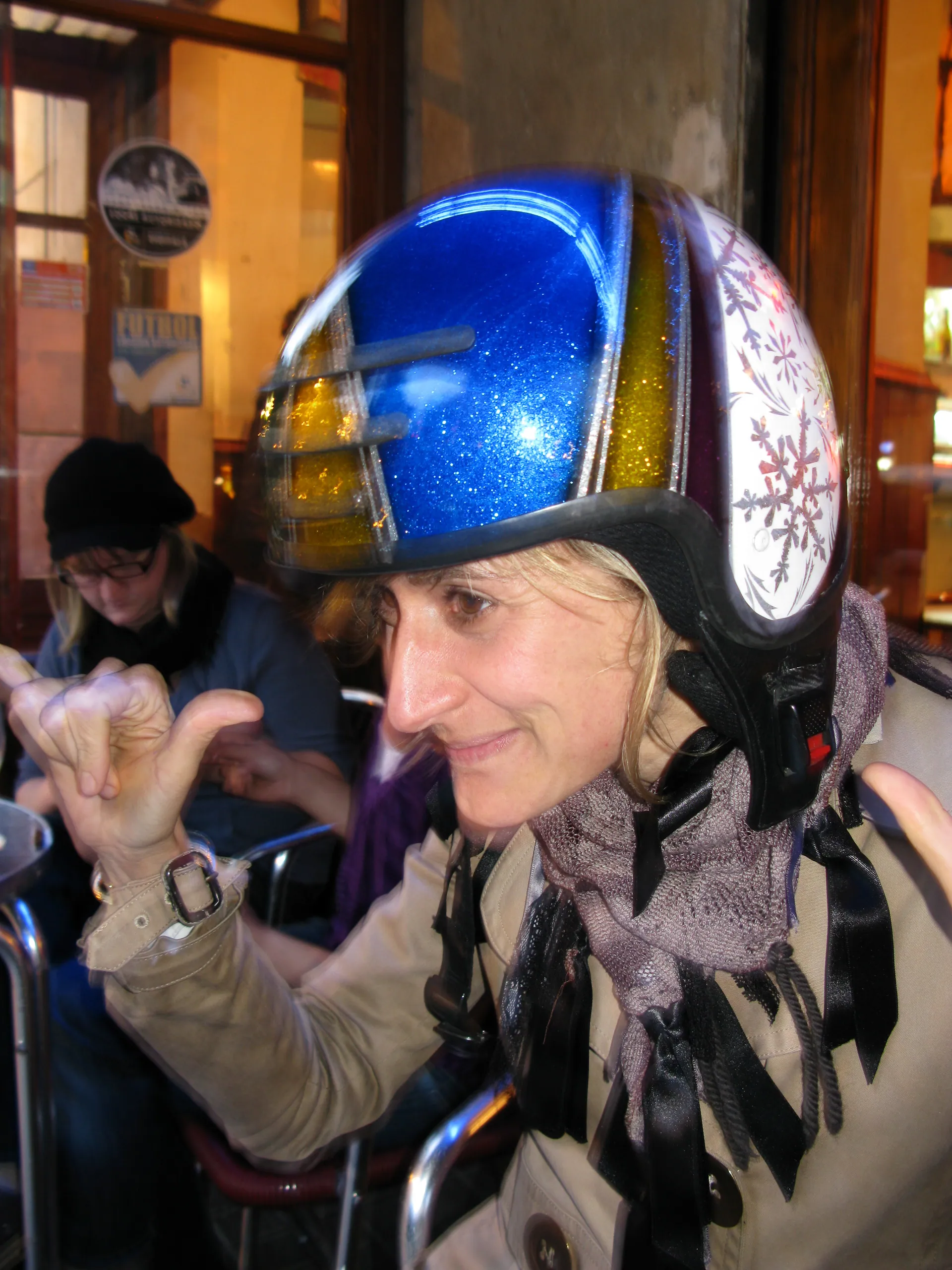 Eli's custom headgear