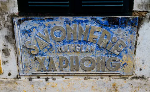 Old sign from the French Colonial days, Hoi An