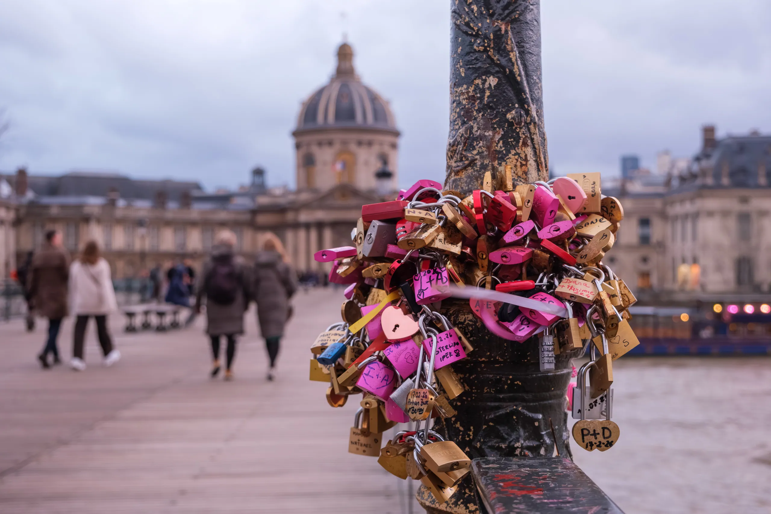 Love locks on the Pont des Arts