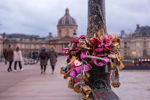 Love locks on the Pont des Arts