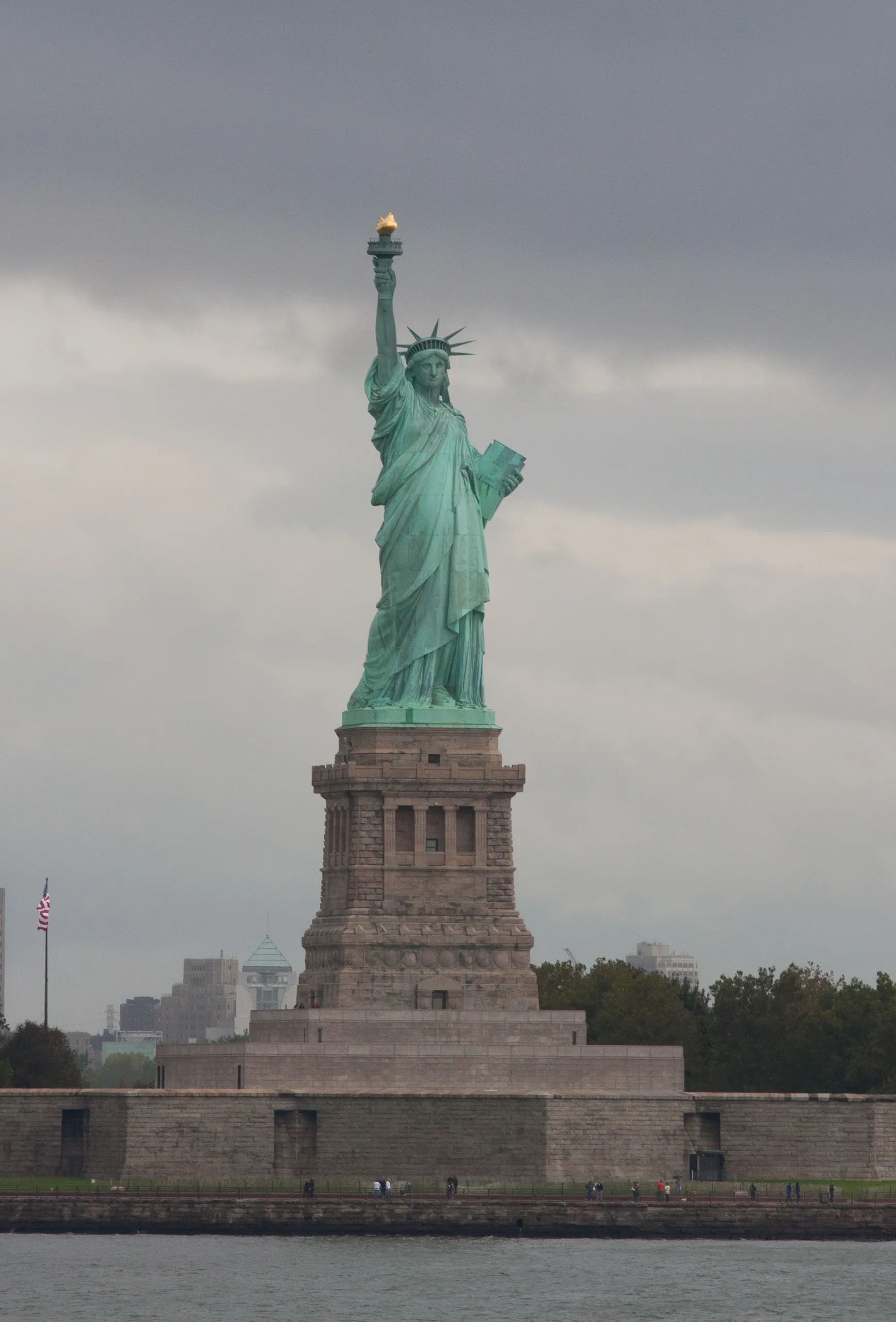 Statue of Liberty and Cloudy Sky