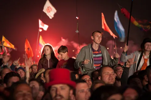 Up on Shoulders at the Rolling Stones