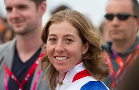 Nicole Cooke MBE being interviewed by BBC in the Olympic Park