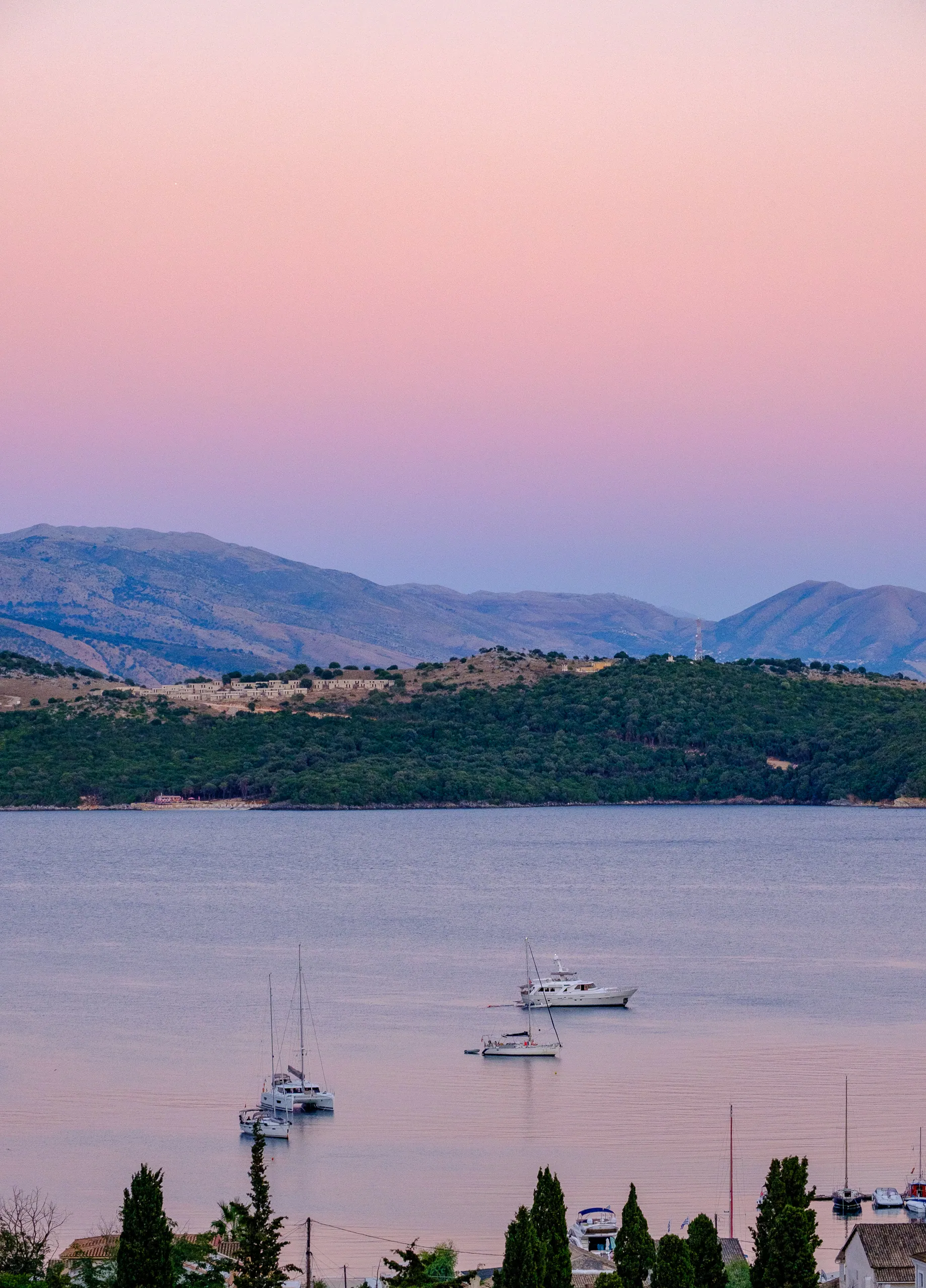 Sunset over Albania, from San Stefano