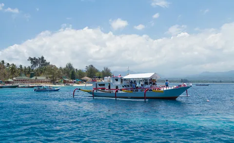 Boats off of Gili Air