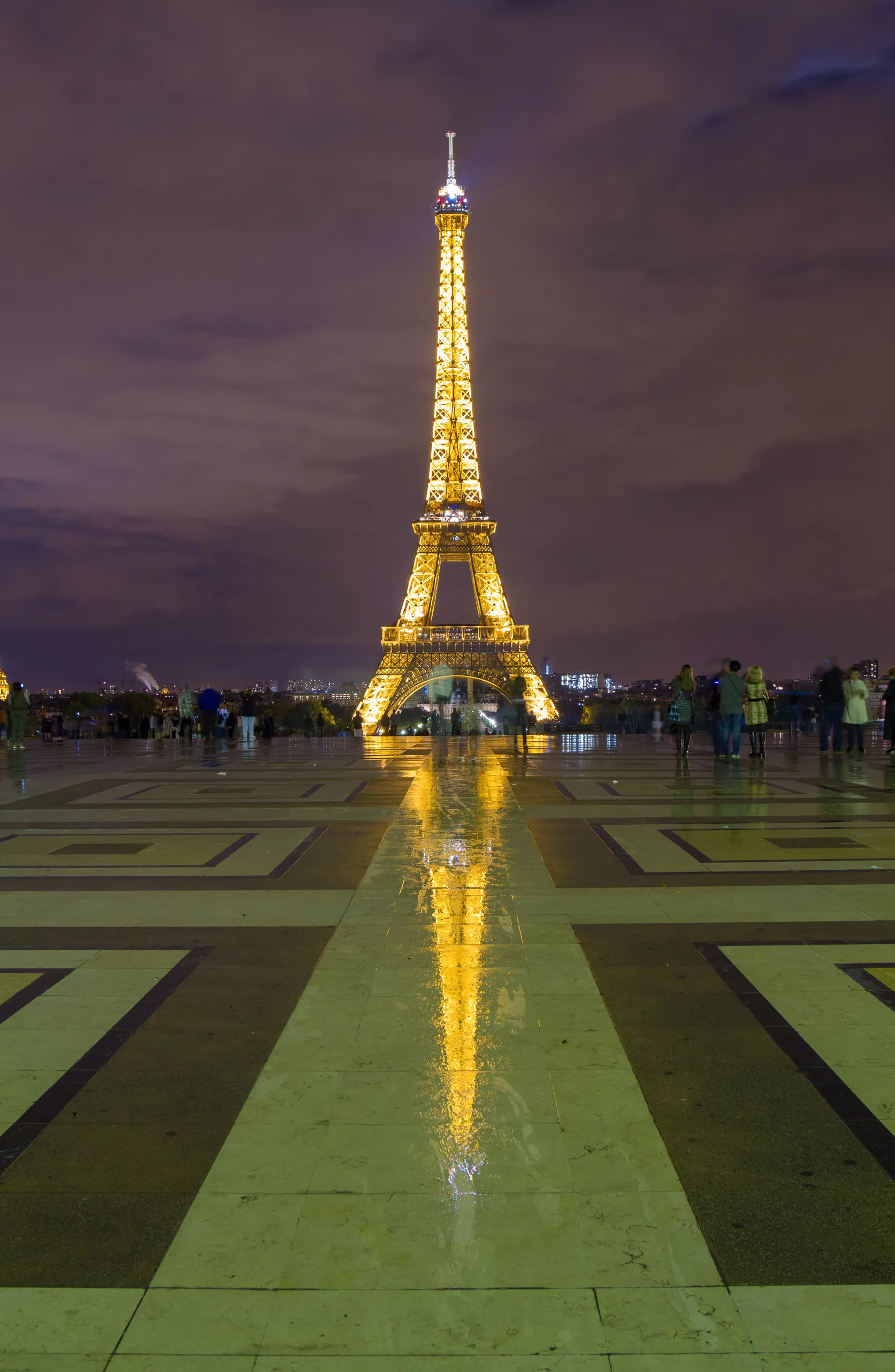 Eiffel Tower from the Palais de Chaillot, by night