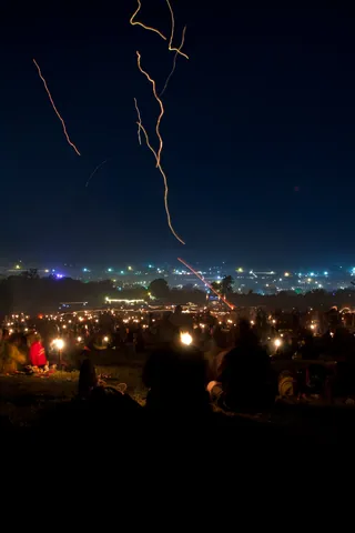 Light trails of Fire Lanterns from the Stone Circle
