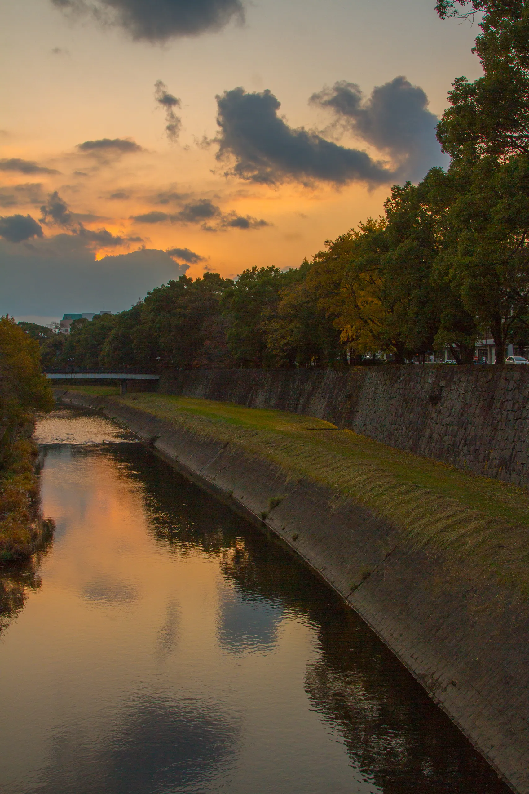 Kumamoto Castle Moat, Sunset