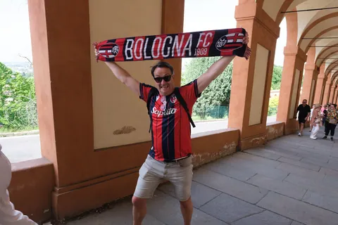 Bologna Fan on the steps of the San Luca