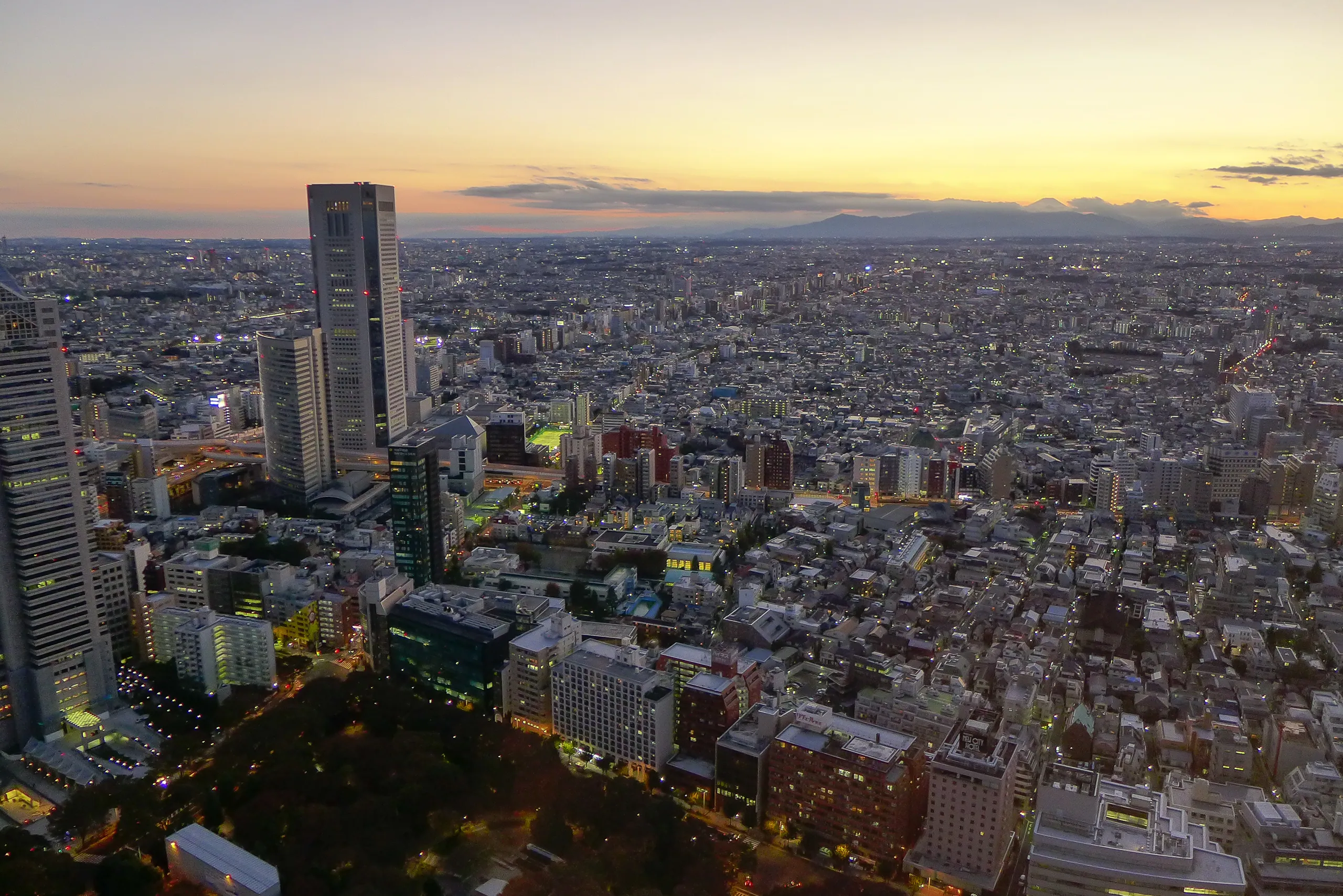 Western Tokyo and Mount Fuji from the Tokyo Metropolitan Government building
