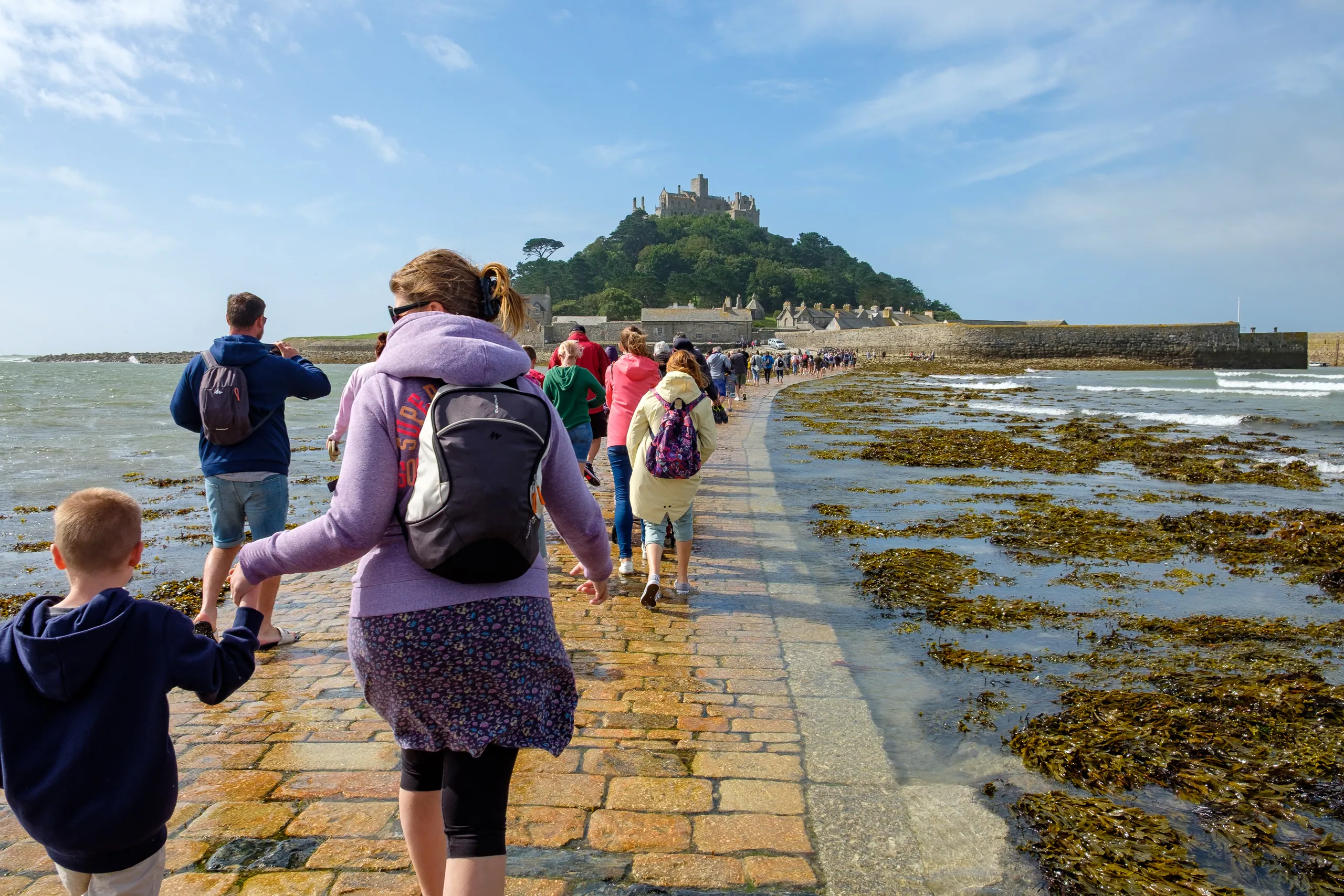 Crossing to St Michael's Mount as the tide recedes