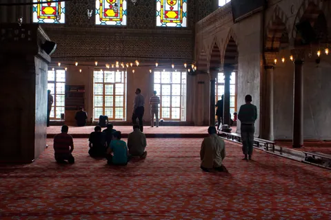 Praying in the Blue Mosque
