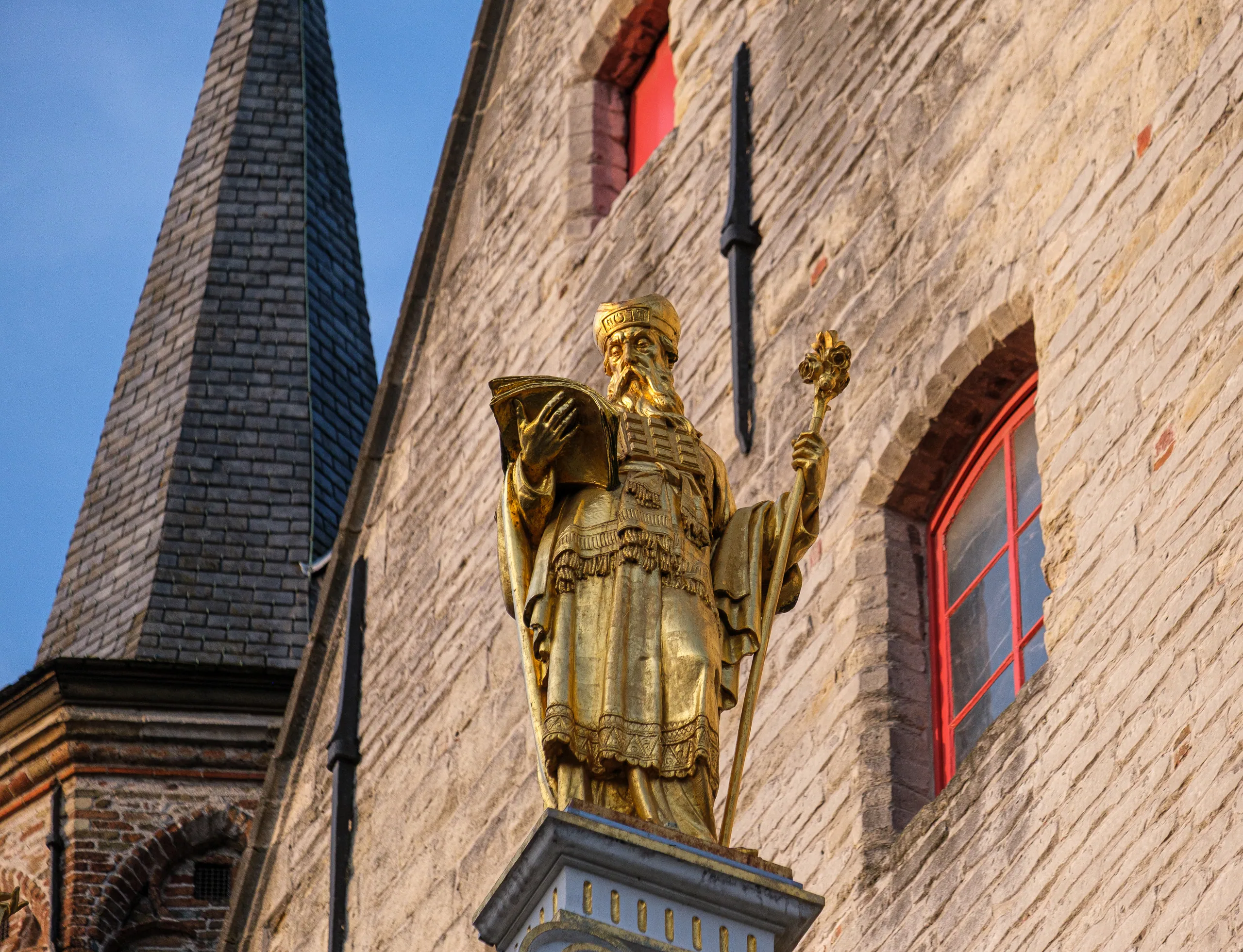Golden Statue atop the Burg, Bruges