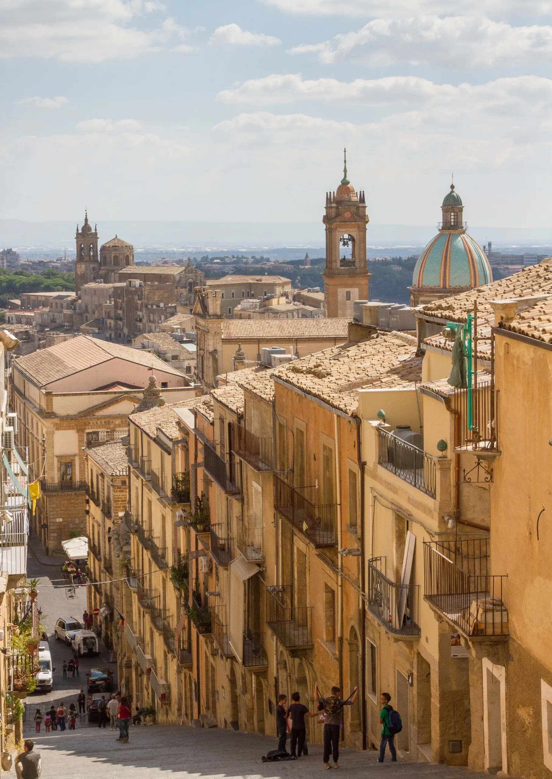 Looking down the famous stairs ("La Scala") of Caltagirone