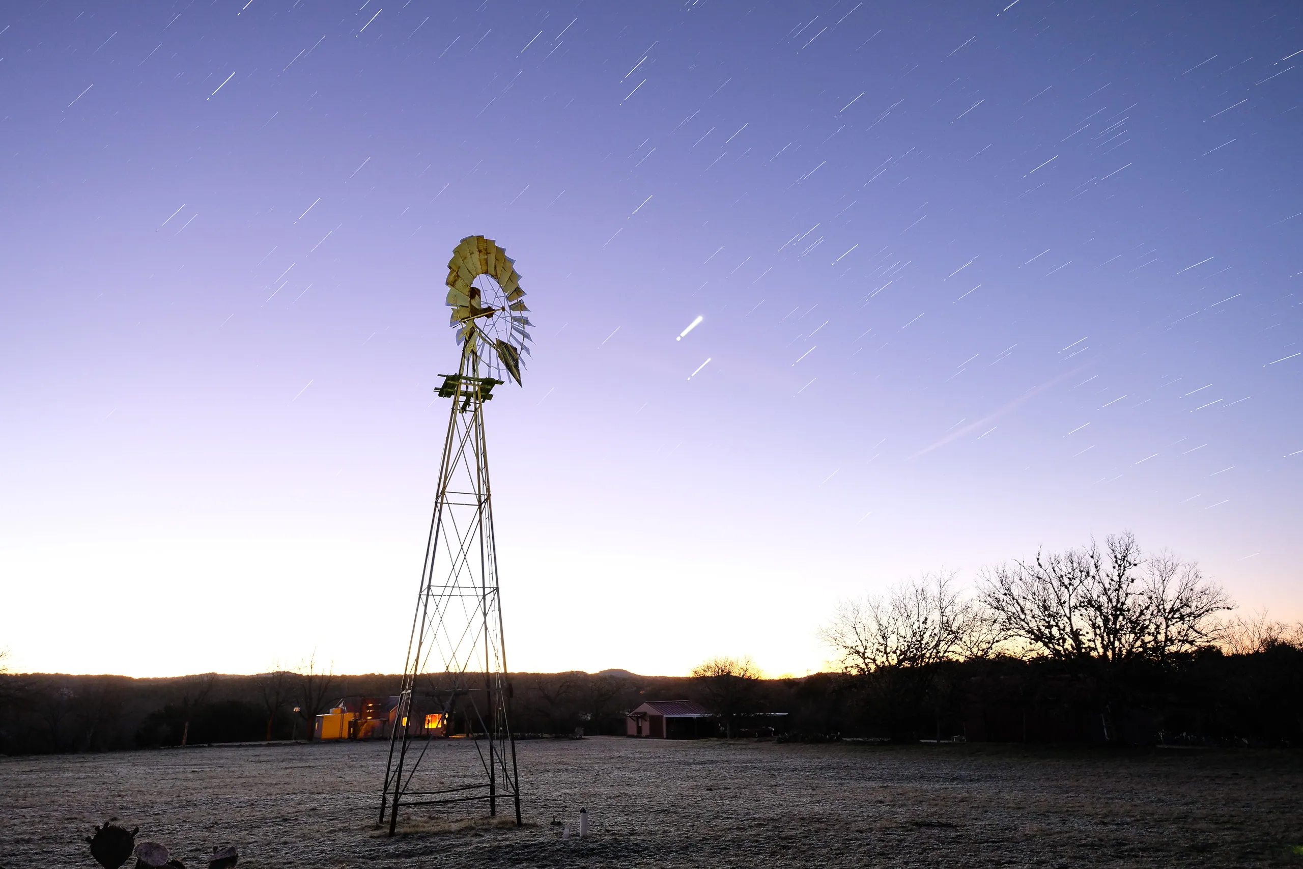 Windmill and star trails