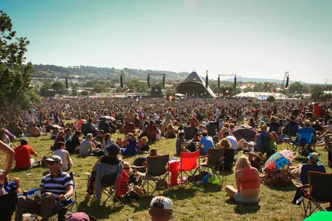 Sunny afternoon at the Pyramid Stage