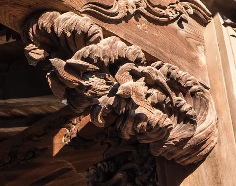 Temple carving closeup, Dai-enji Temple, Yanaka