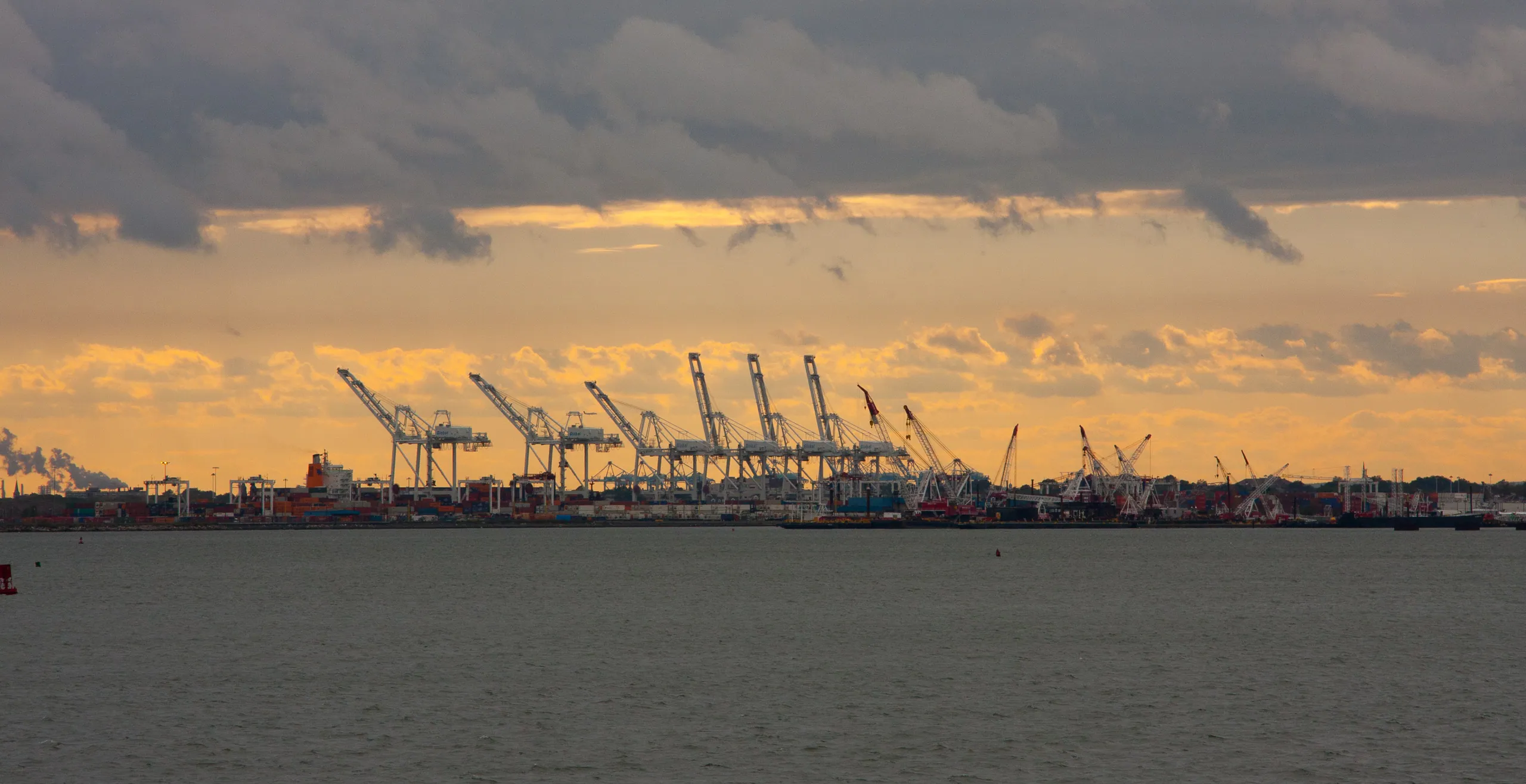 Jersey Cargo Cranes from Staten Island Ferry