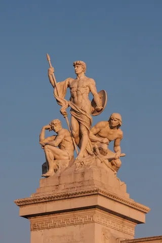Statue Detail of Il Vittoriano at Sunset, Rome