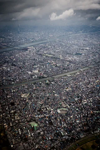 Tokyo sprawl from the air