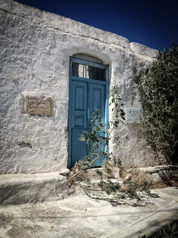Old door in Ano Mera, Mykonos