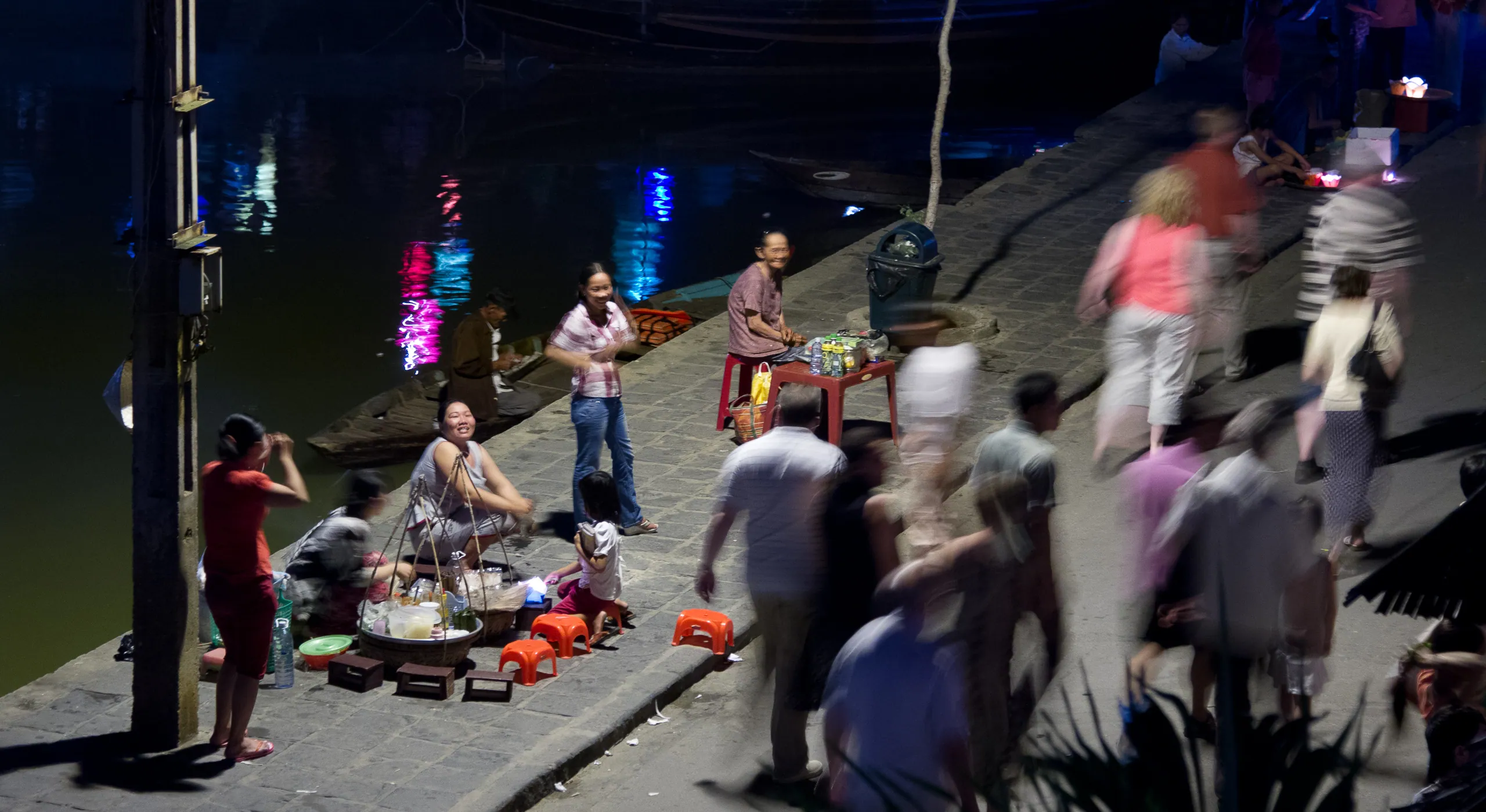 Night scene by the river, Hoi An