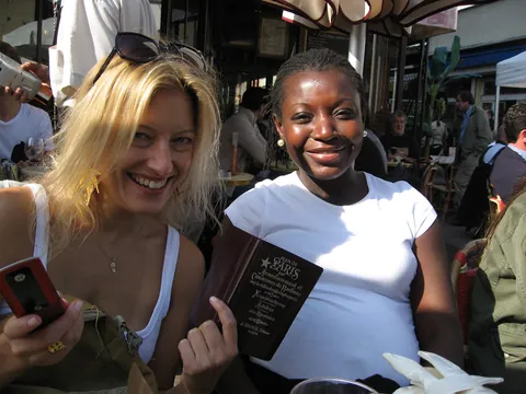 Rach and Sarah at Cafe Paul Bert