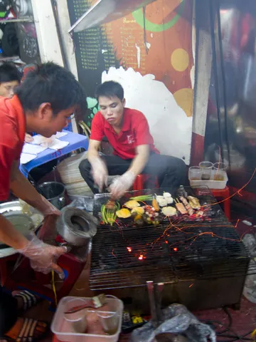 Skewer men, Old Quarter, Hanoi