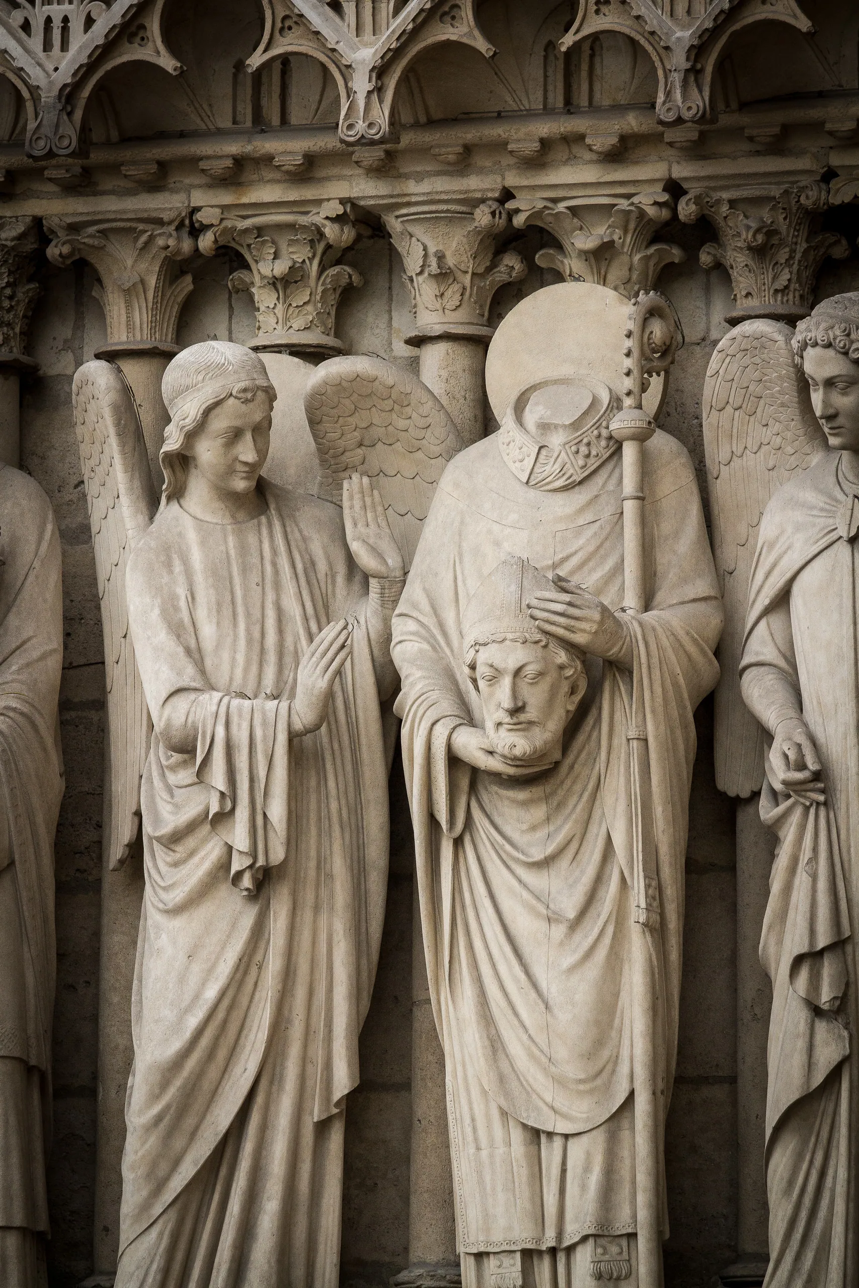 Carvings in the facade of Notre Dame
