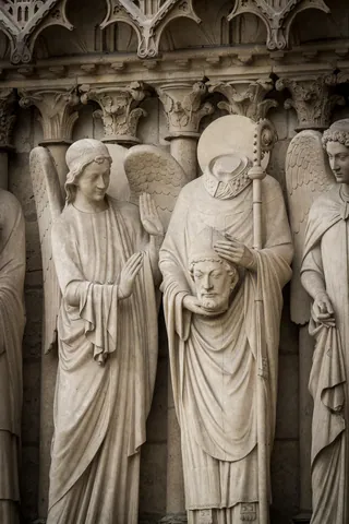 Carvings in the facade of Notre Dame