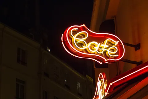 Neon 'Cafe' Sign, Rue de Buci, St Germain