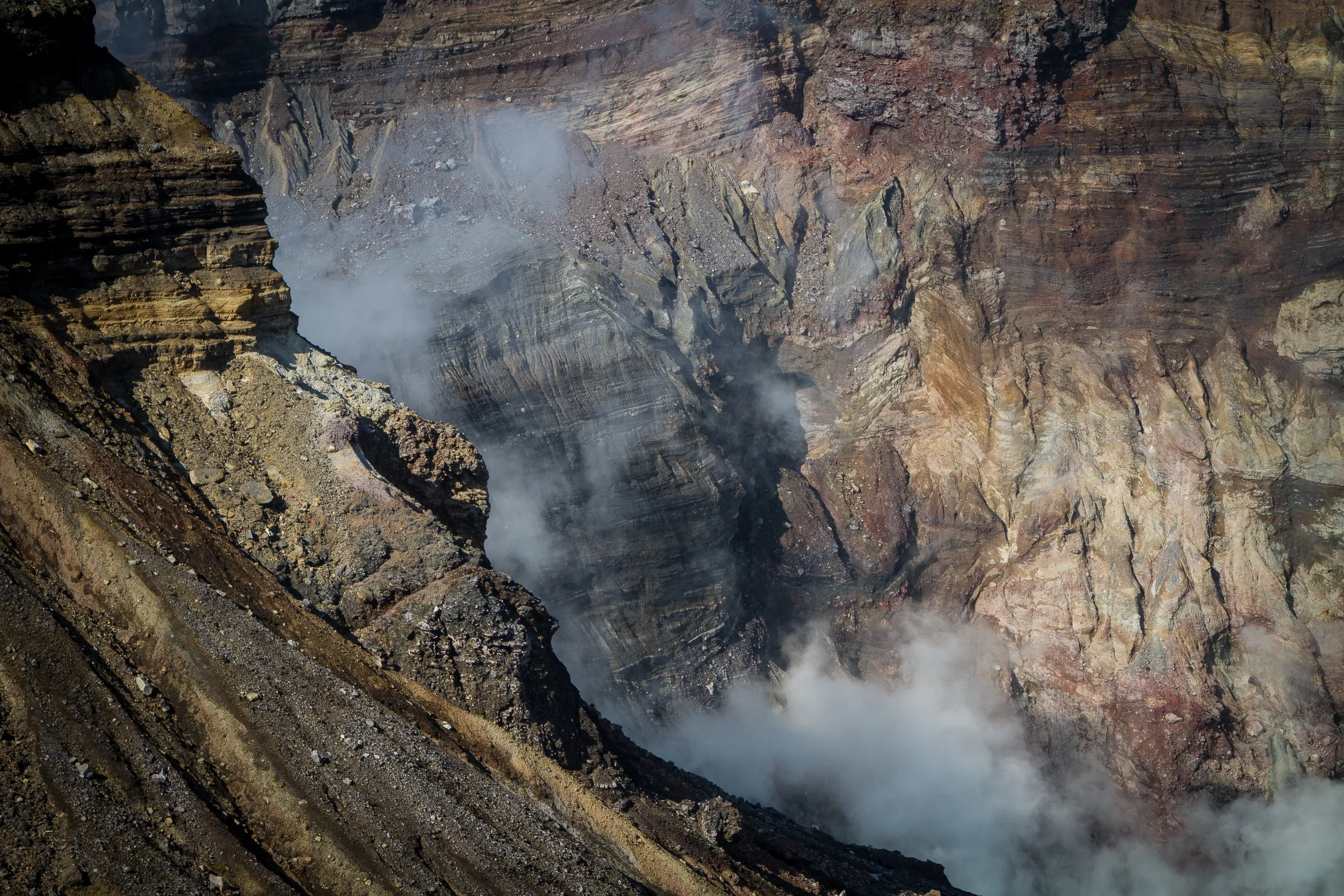 Sulphur Steam in Mount Aso Crater