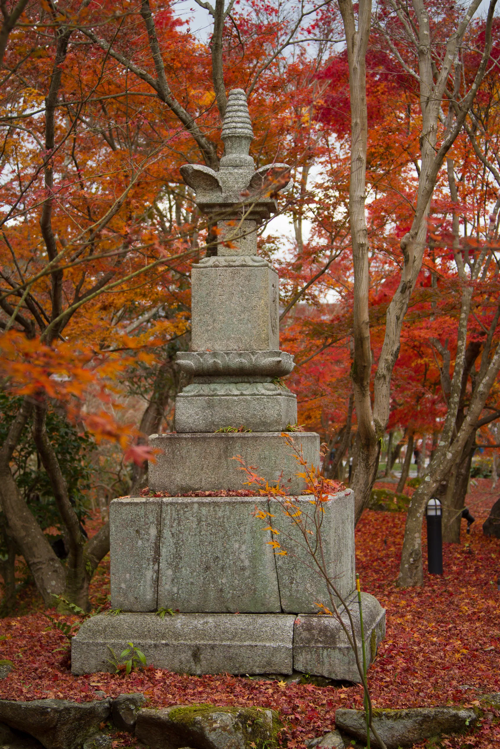 Stone pillar in Eikando Temple, Kyoto