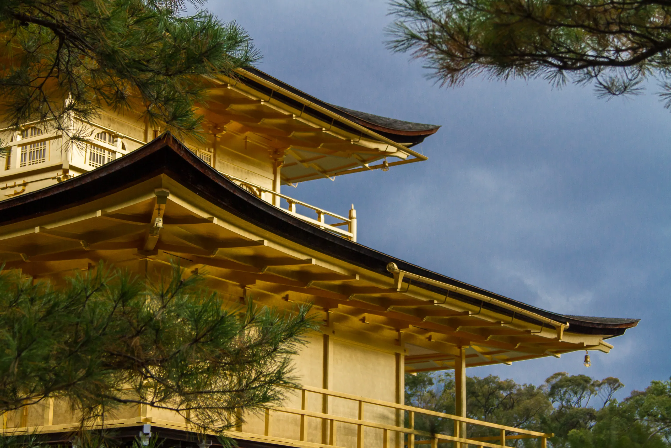 The Golden Pavilion and a stormy sky, Kyoto