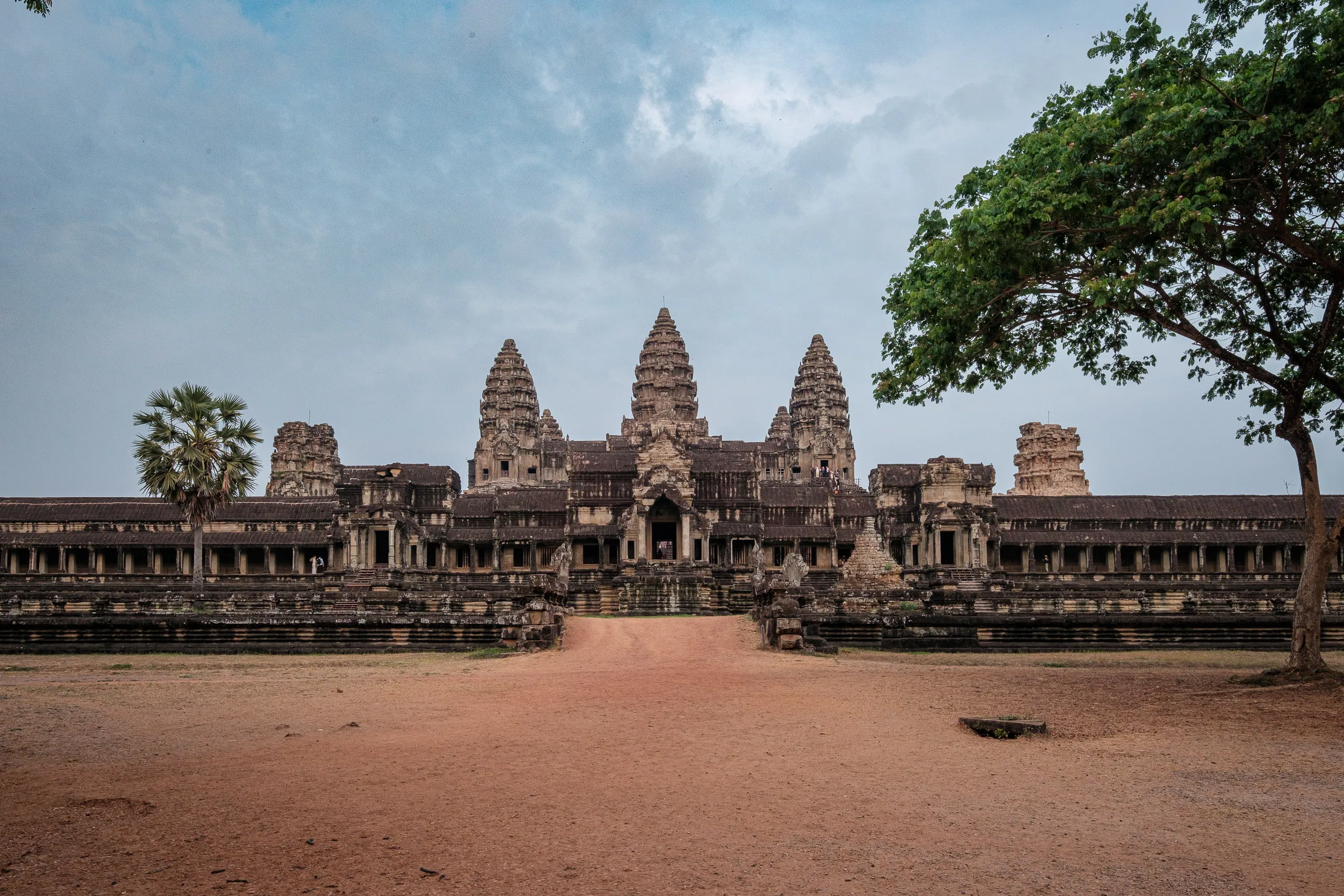 East gate of Angkor Wat at Sunrise