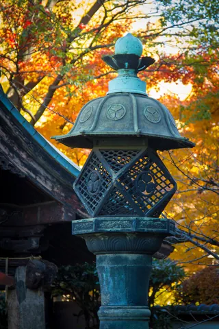 Lantern and autumn colours, Toshogu Shrine, Ueno Park