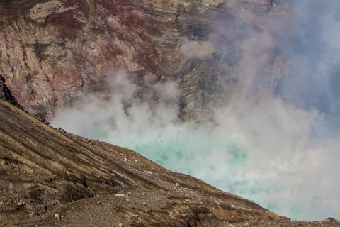 Sulphur Lake in Mount Aso Crater
